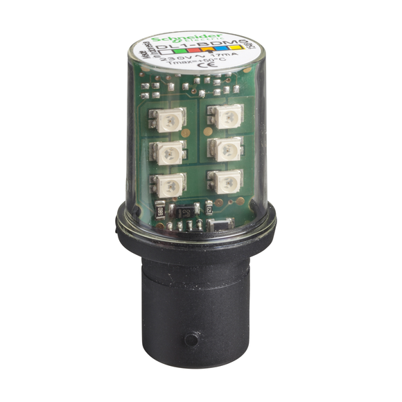 DL1BDM8  Zaštićena LED žaruljica s bazom BA15d - neprekidna - žuta - 230 V